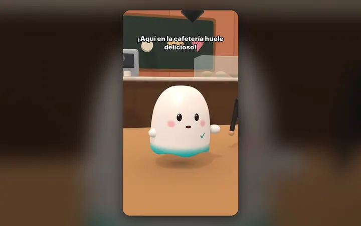 Cuadro de un video 3D hecho con GhostPeg: el fantasma en una cafetería